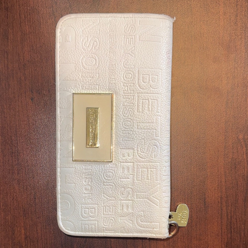 Betsey Johnson Cream Wallet with Gold Details